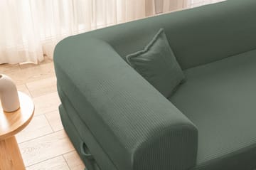 Pento L-formad Hörnbäddsoffa 190x280 cm i Plysch och Textil - Grön - Möbler - Soffa - Bäddsoffa
