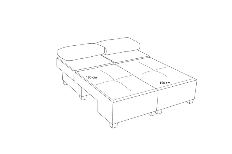 Perenna 3-sits Bäddsoffa - Antracit - Möbler - Soffa - Bäddsoffa