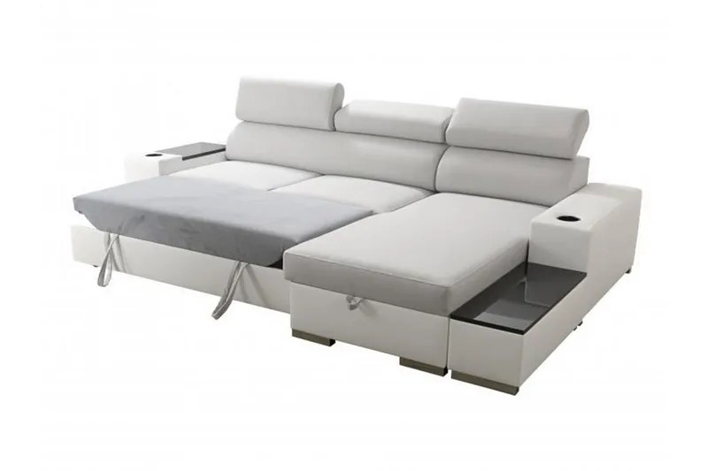 Pereso Hörnsoffa Vänster LED-belysning - Grå - Möbler - Soffa - Bäddsoffa