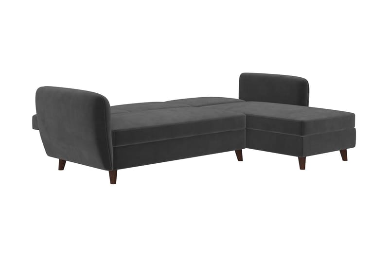Perry 3-sits Divanbäddsoffa Ställbar Sammet/Grå/Trä - Novogratz - Möbler - Soffa - Bäddsoffa