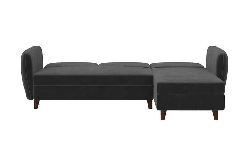Perry 3-sits Divanbäddsoffa Ställbar Sammet/Grå/Trä - Novogratz - Möbler - Soffa - Bäddsoffa