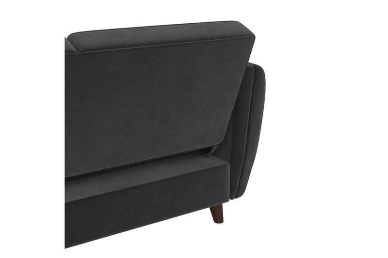 Perry 3-sits Divanbäddsoffa Ställbar Sammet/Grå/Trä - Novogratz - Möbler - Soffa - Bäddsoffa