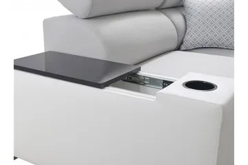 Perseo Divanbäddsoffa 282x205x95 cm LED-belysning - Beige/Grå/Vit - Möbler - Soffa - Bäddsoffa