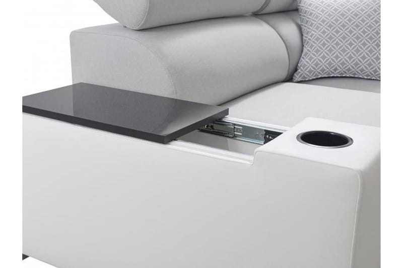 Perseo Divanbäddsoffa 282x205x95 cm LED-belysning - Beige/Grå/Vit - Möbler - Soffa - Bäddsoffa