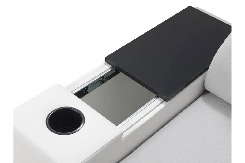 Perseo Divanbäddsoffa 358x282x95 cm LED-belysning - Grå/Vit - Möbler - Soffa - Bäddsoffa