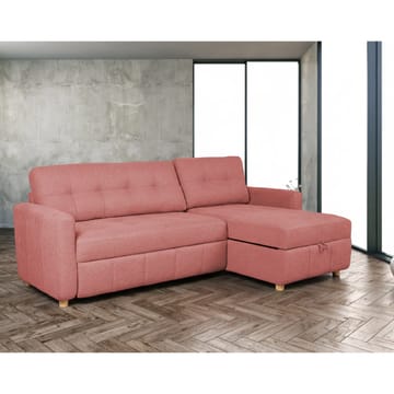 Porsen Vändbar L-formad Hörnbäddsoffa 128x198 cm med Förvaring i Tyg - Rosa - Möbler - Soffa - Bäddsoffa