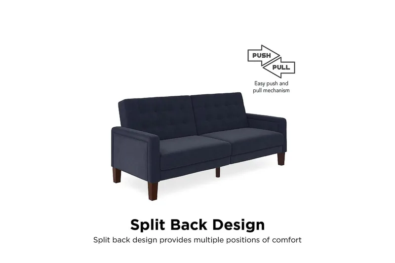 Porter 2-sits Bäddsoffa Linneblå - Dorel Home - Möbler - Soffa - Bäddsoffa - Längsbäddad bäddsoffa