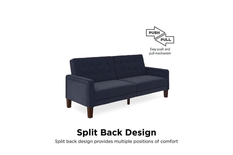 Porter 2-sits Bäddsoffa Linneblå - Dorel Home - Möbler - Soffa - Bäddsoffa - Bäddsoffa 2 sits