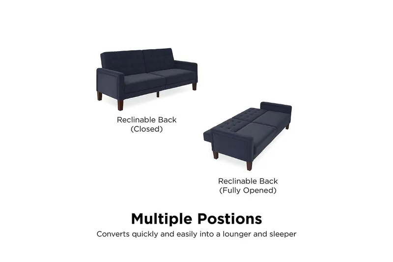 Porter 2-sits Bäddsoffa Linneblå - Dorel Home - Möbler - Soffa - Bäddsoffa - Längsbäddad bäddsoffa