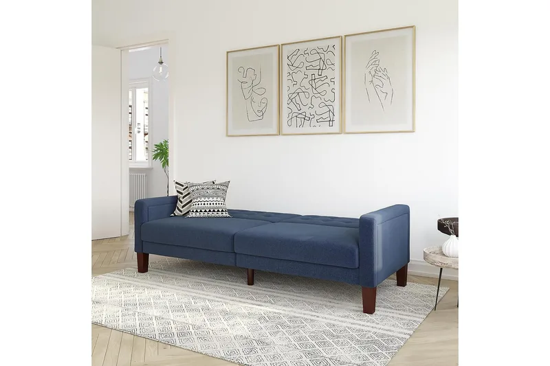 Porter 2-sits Bäddsoffa Linneblå - Dorel Home - Möbler - Soffa - Bäddsoffa - Längsbäddad bäddsoffa