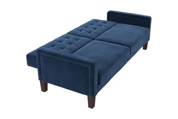 Porter 2-sits Bäddsoffa Sammet/Blå - Dorel Home - Möbler - Soffa - Bäddsoffa - Bäddsoffa 2 sits