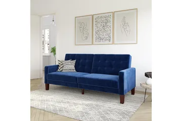 Porter 2-sits Bäddsoffa Sammet/Blå - Dorel Home - Möbler - Soffa - Bäddsoffa - Bäddsoffa 2 sits