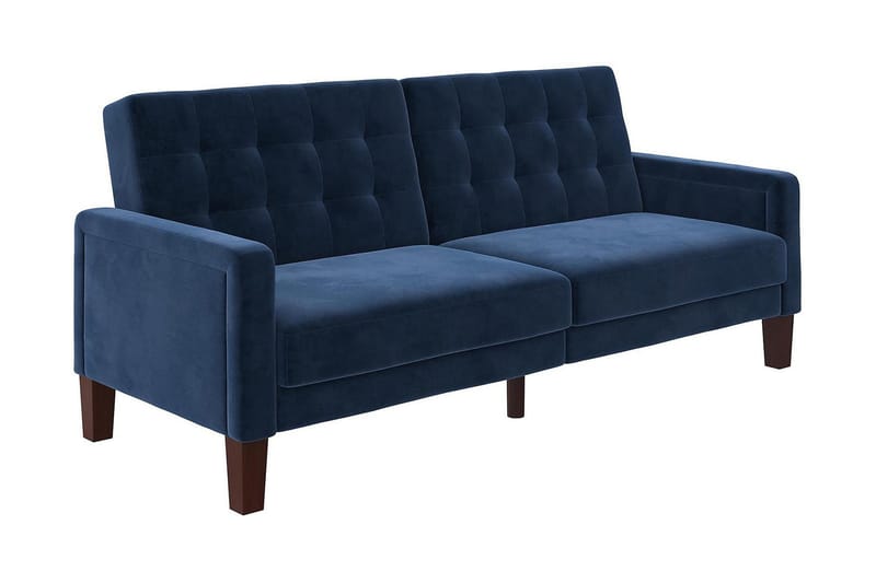 Porter 2-sits Bäddsoffa Sammet/Blå - Dorel Home - Möbler - Soffa - Bäddsoffa - Längsbäddad bäddsoffa
