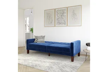 Porter 2-sits Bäddsoffa Sammet/Blå - Dorel Home - Möbler - Soffa - Bäddsoffa - Bäddsoffa 2 sits