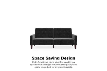 Porter 2-sits Bäddsoffa Sammet/Grå - Dorel Home - Möbler - Soffa - Bäddsoffa - Bäddsoffa 2 sits