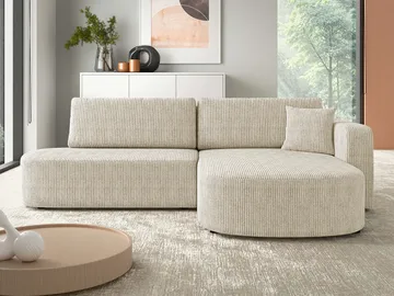 Pryda 4-sits Bäddsoffa divan höger med förvaring - beige - Möbler - Soffa - Bäddsoffa