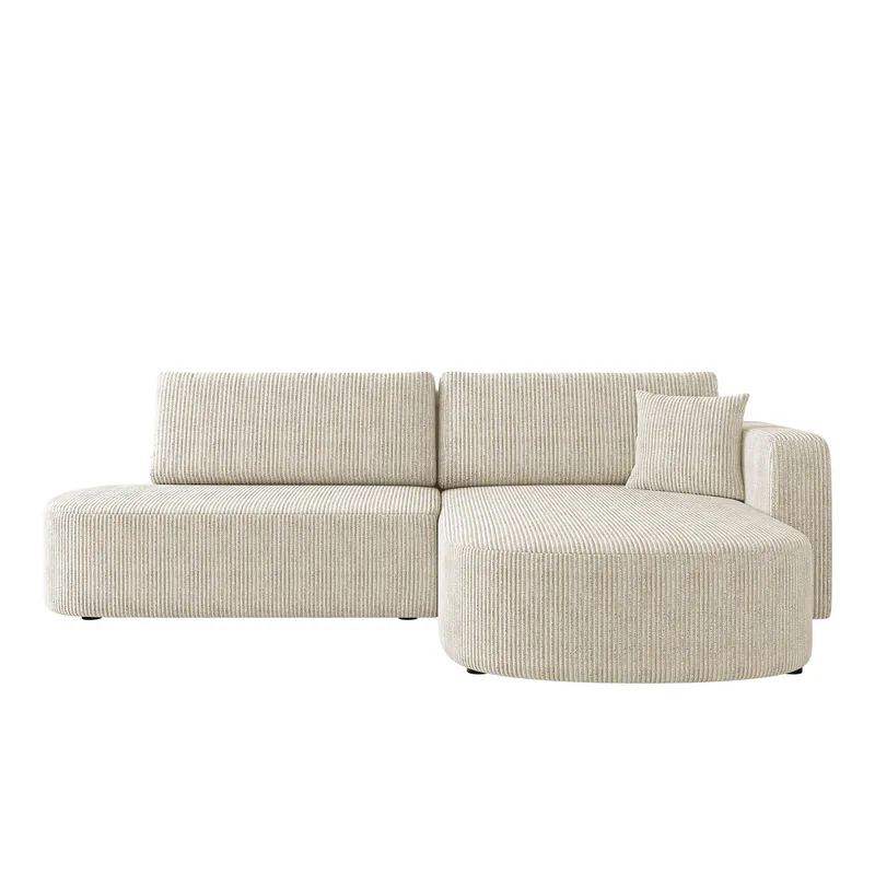 Pryda 4-sits Bäddsoffa divan höger med förvaring, beige