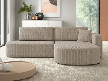 Pryda 4-sits Bäddsoffa divan höger med förvaring - beige - Möbler - Soffa - Bäddsoffa