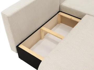 Pryda 4-sits Bäddsoffa divan höger med förvaring - beige - Möbler - Soffa - Bäddsoffa