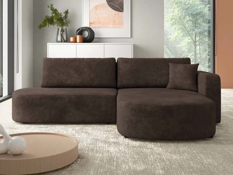 Pryda 4-sits Bäddsoffa divan höger med förvaring - brun - Möbler - Soffa - Bäddsoffa