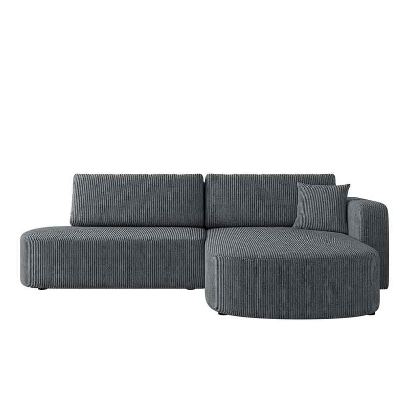 Pryda 4-sits Bäddsoffa divan höger med förvaring, grå