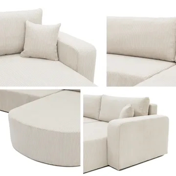 Pryda 4-sits Bäddsoffa divan vänster med förvaring - beige - Möbler - Soffa - Bäddsoffa