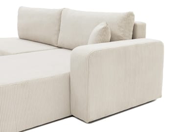 Pryda 4-sits Bäddsoffa divan vänster med förvaring - brun - Möbler - Soffa - Bäddsoffa
