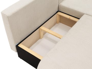 Pryda 4-sits Bäddsoffa divan vänster med förvaring - brun - Möbler - Soffa - Bäddsoffa
