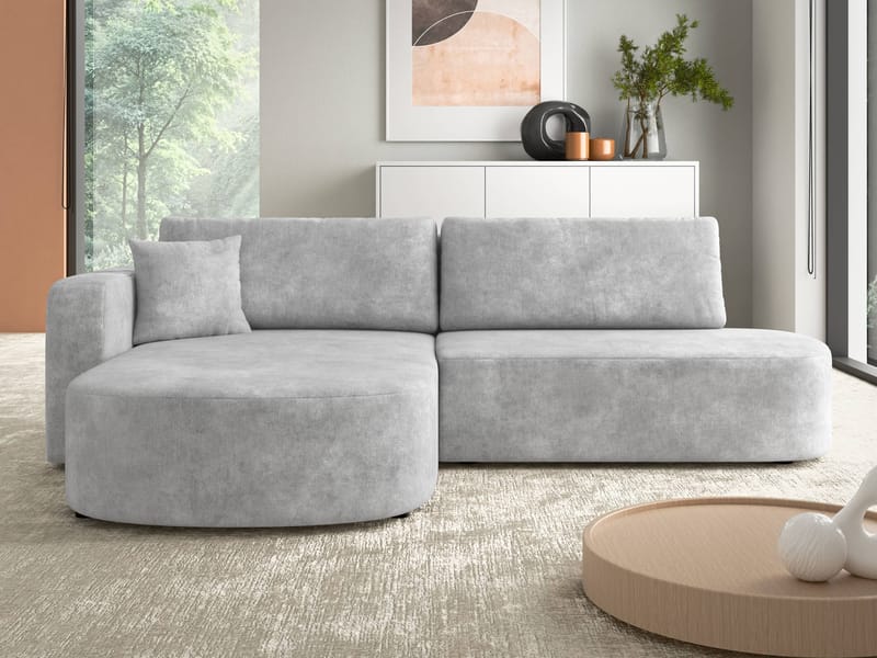 Pryda 4-sits Bäddsoffa divan vänster med förvaring - grå - Möbler - Soffa - Bäddsoffa