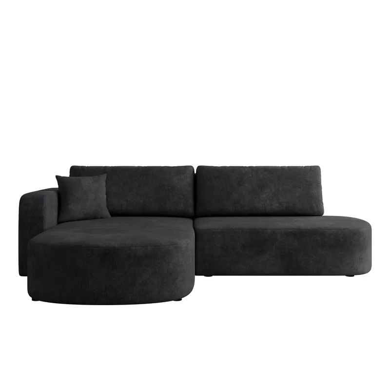 Pryda 4-sits Bäddsoffa divan vänster med förvaring, svart