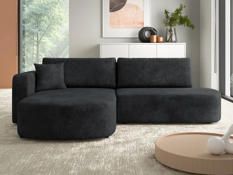 Pryda 4-sits Bäddsoffa divan vänster med förvaring - svart - Möbler - Soffa - Bäddsoffa