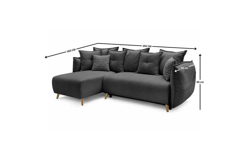 Puffin Bäddsoffa med Divan 3-sits - Antracit - Möbler - Soffa - Bäddsoffa