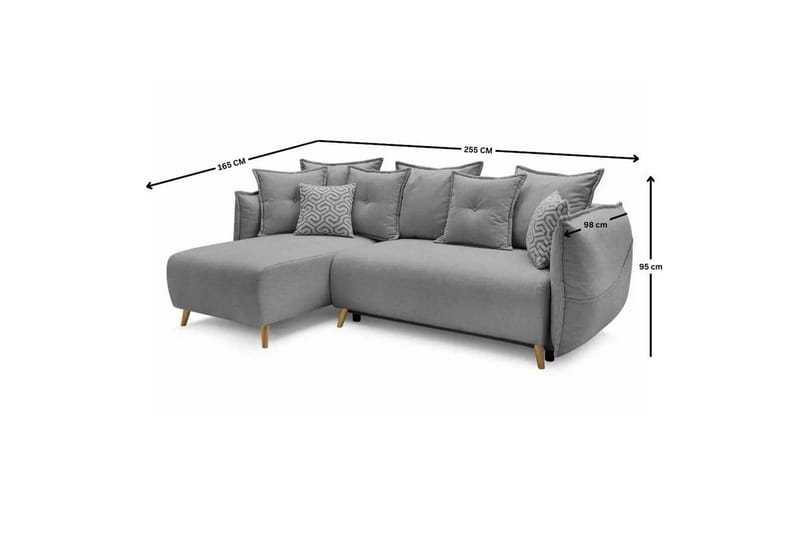 Puffin Bäddsoffa med Divan 3-sits - Grå - Möbler - Soffa - Bäddsoffa