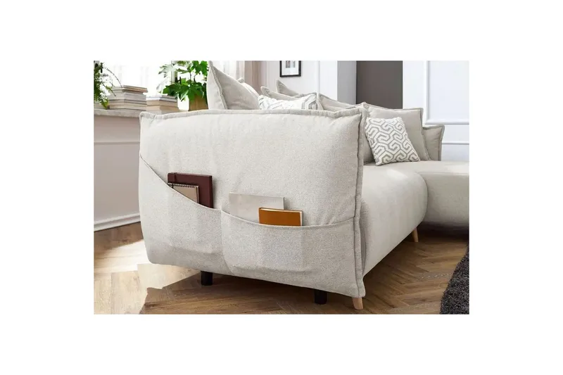 Puffin Bäddsoffa med Divan 3-sits - Krämvit - Möbler - Soffa - Bäddsoffa