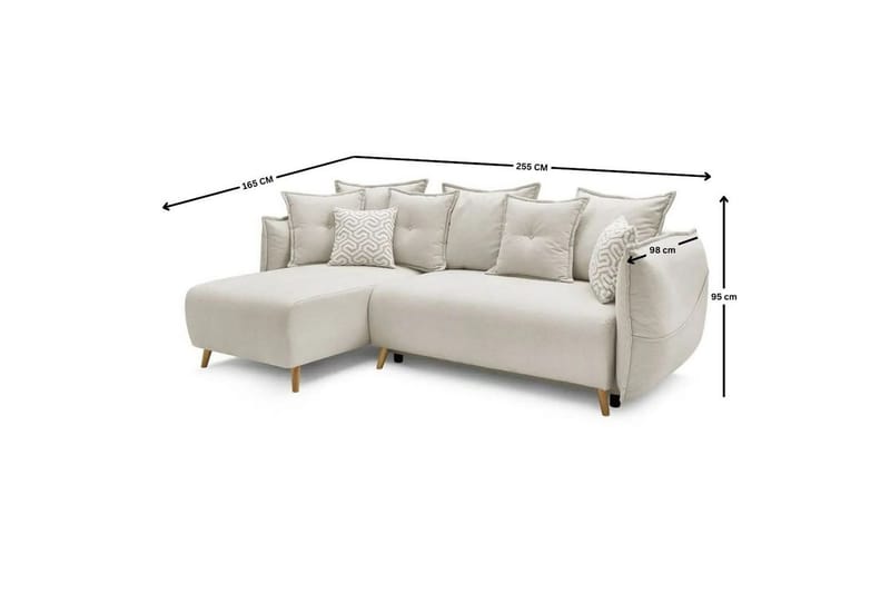 Puffin Bäddsoffa med Divan 3-sits - Krämvit - Möbler - Soffa - Bäddsoffa