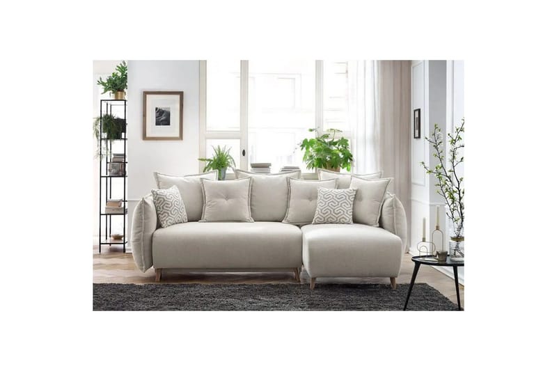 Puffin Bäddsoffa med Divan 3-sits - Krämvit - Möbler - Soffa - Bäddsoffa