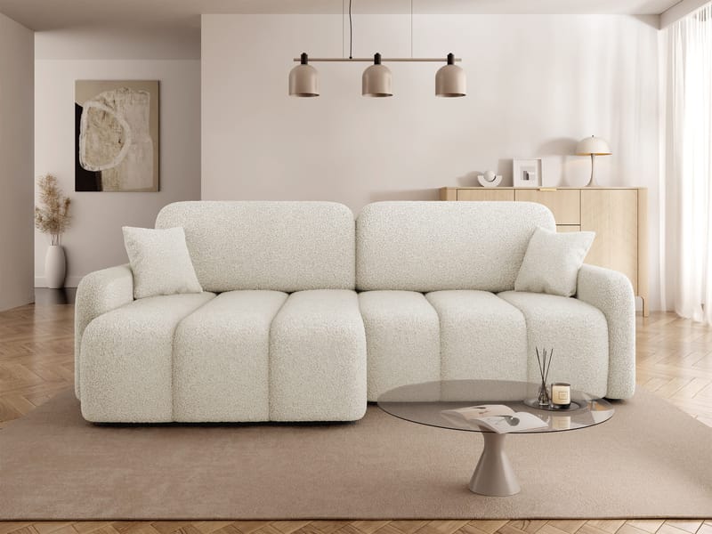 Quarlos 3-sits Bäddsoffa med Divan Vänster och Förvaring - Beige - Möbler - Soffa - Bäddsoffa