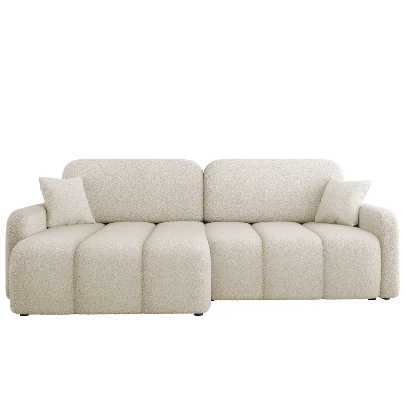 Quarlos 3-sits Bäddsoffa med Divan Vänster och Förvaring, Beige