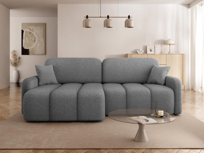 Quarlos 3-sits Bäddsoffa med Divan Vänster och Förvaring - Grå - Möbler - Soffa - Bäddsoffa