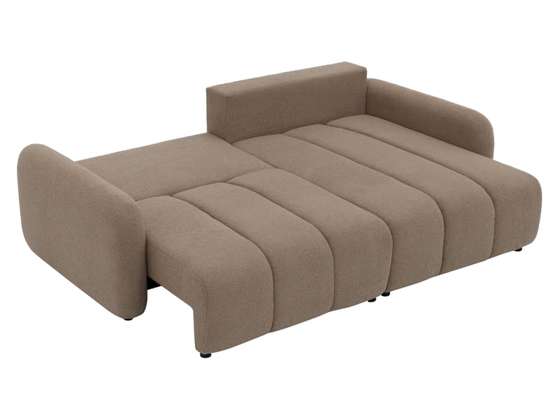 Quarlos 3-sits Bäddsoffa med Divan Vänster och Förvaring - Mörkbeige - Möbler - Soffa - Bäddsoffa