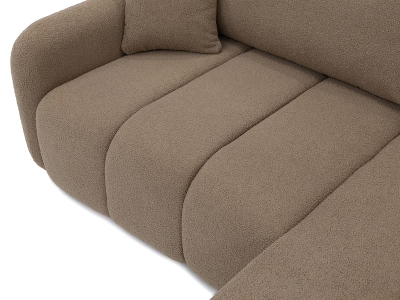 Quarlos 3-sits Bäddsoffa med Divan Vänster och Förvaring - Mörkbeige - Möbler - Soffa - Bäddsoffa
