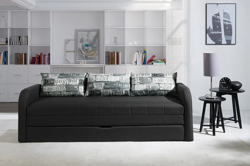 Rafal Bäddsoffa 208x76x75 cm - Svart - Möbler - Soffa - Bäddsoffa