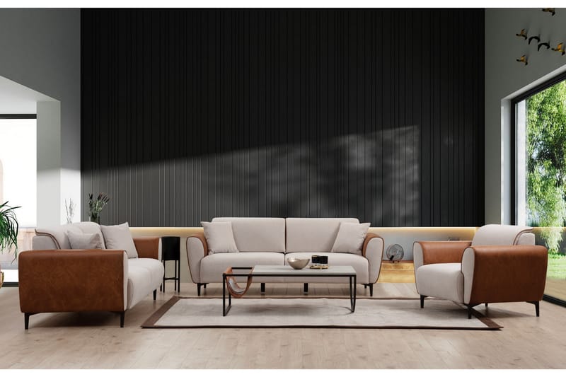 Rebelo 3-sits Bäddsoffa - Beige - Möbler - Soffa - Bäddsoffa