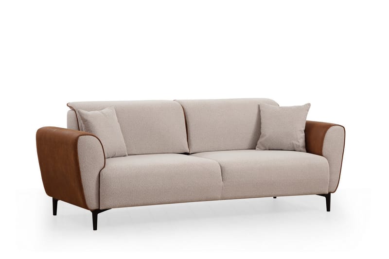 Rebelo 3-sits Bäddsoffa - Beige - Bäddsoffa