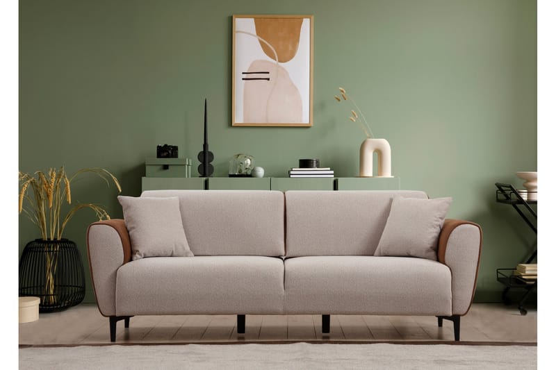 Rebelo 3-sits Bäddsoffa - Beige - Möbler - Soffa - Bäddsoffa