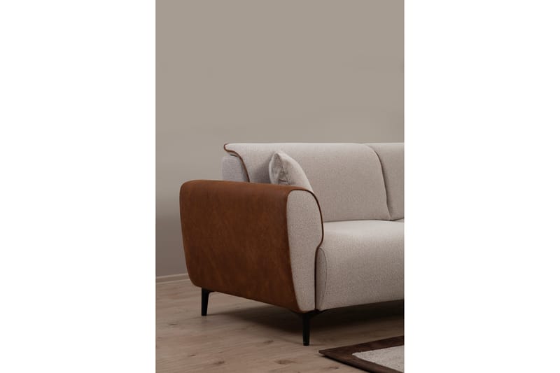 Rebelo 3-sits Bäddsoffa - Beige - Bäddsoffa