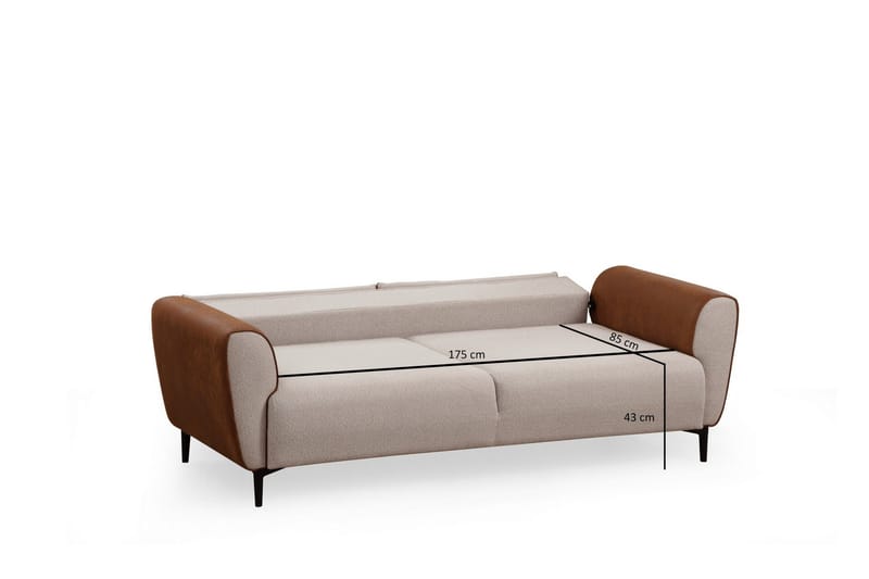 Rebelo 3-sits Bäddsoffa - Beige - Möbler - Soffa - Bäddsoffa