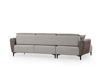 Rebelo 3-sits Vänstervänd L-formad Längsbäddad Bäddsoffa 85x220 cm i Bouclé - Grå - Möbler - Soffa - Bäddsoffa