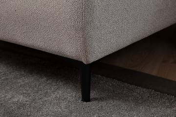 Rebelo 3-sits Vänstervänd L-formad Längsbäddad Bäddsoffa 85x220 cm i Bouclé - Grå - Möbler - Soffa - Bäddsoffa