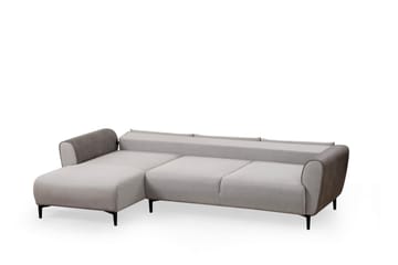 Rebelo 3-sits Vänstervänd L-formad Längsbäddad Bäddsoffa 85x220 cm i Bouclé - Grå - Möbler - Soffa - Bäddsoffa
